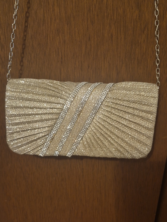Source Unknown Handbags - Gold Evening Bag With Chain